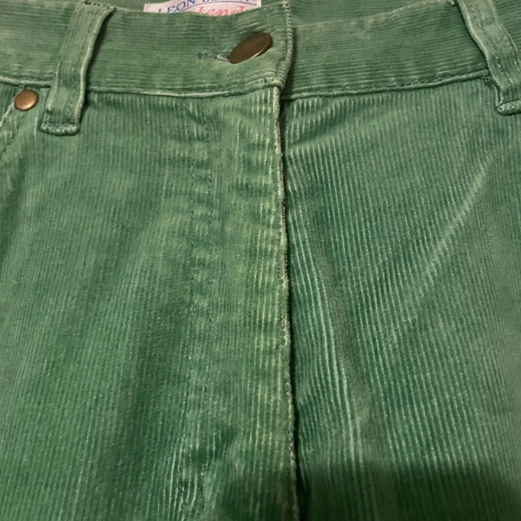 Y2K 2008 Leon Levin Weekend Kelly Green Wide Leg Corduroy Pants Size 8 - Picture 6 of 12